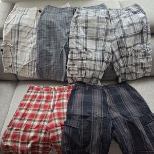 Men's Cargo Plaid Shorts - Assorted Colors